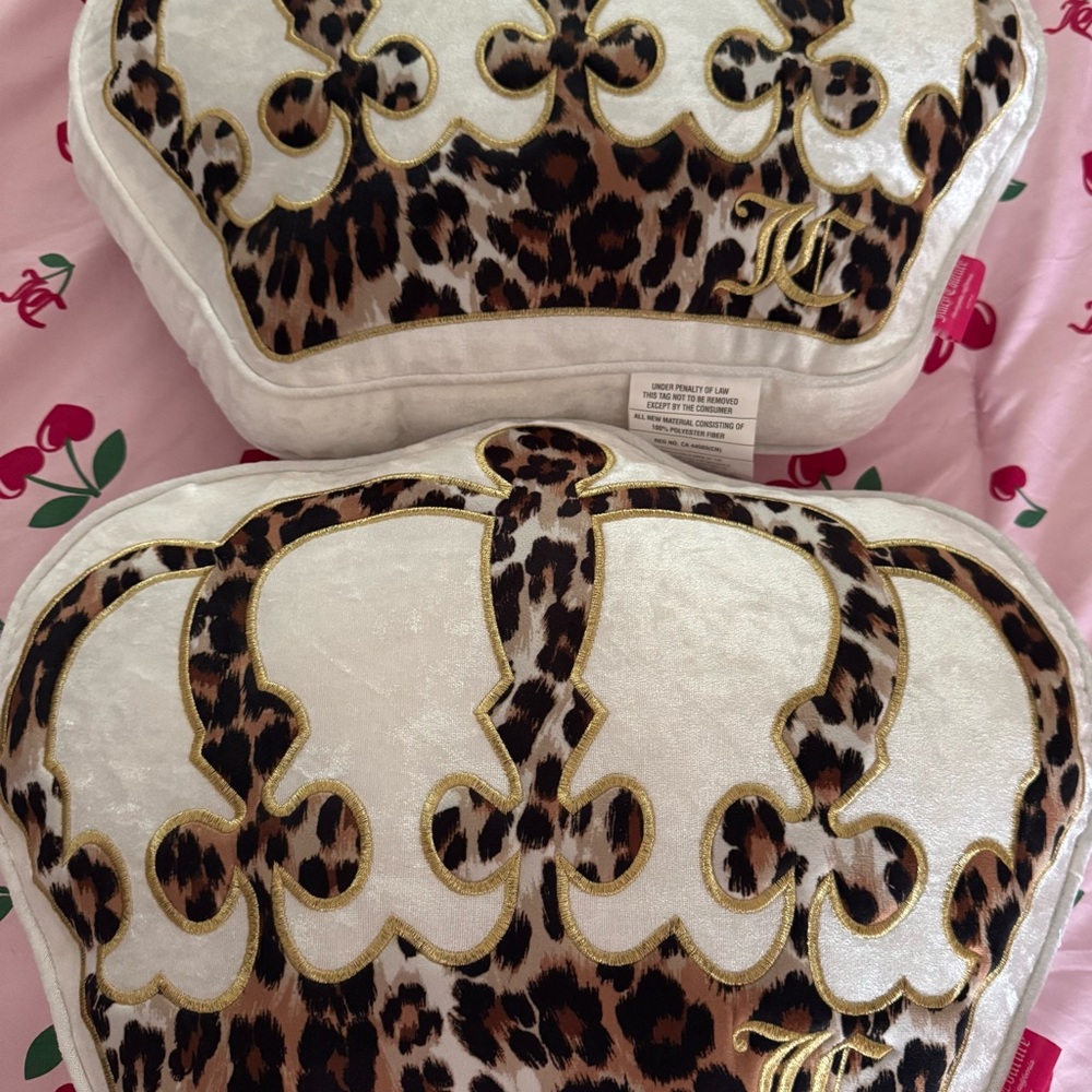 Leopard Print Crown Accent Pillow Juicy Couture, price is for both